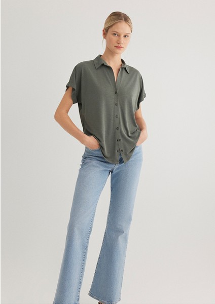 Lux Touch Tencel Tm Yeşil Modal GÖMLEK168081-71553