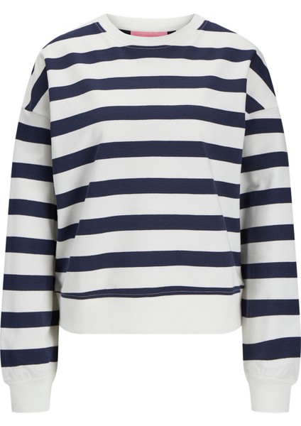 Kadin Bisiklet Yaka Çizgili Sweatshirt - Alfa fırsatları