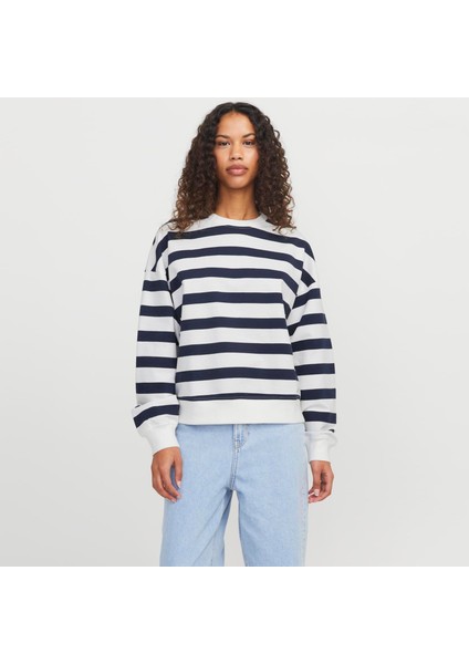 Kadin Bisiklet Yaka Çizgili Sweatshirt - Alfa fiyatları