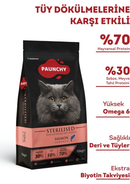 Somonlu Kısırlaştırılmış Yetişkin Kedi Maması 15 kg