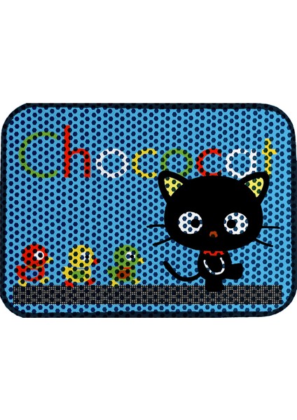 Elekli Tuvalet Önü Desenli Kedi Kumu Paspası 45 x 60 cm