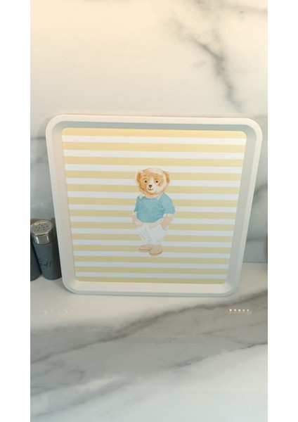 Mdklife tepsi Olivier Ayı Bear Kare Tepsi