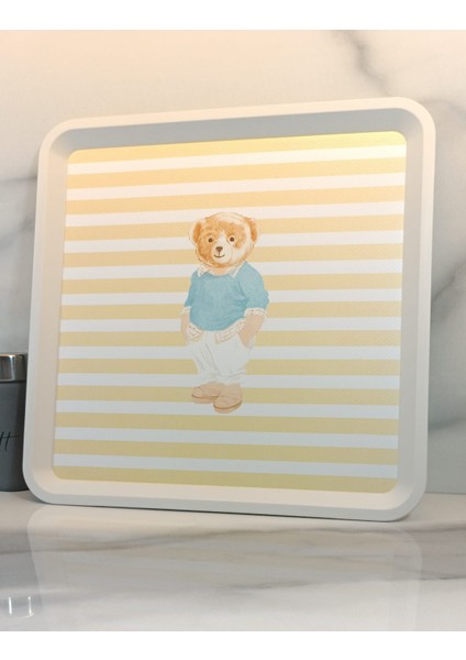 Mdklife tepsi Olivier Ayı Bear Kare Tepsi