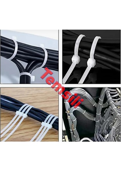 Plastik Cırt Kelepçe 3.6X300 mm (100 Adet) Siyah