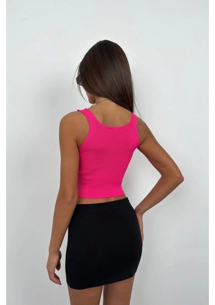 Ön Büzgülü Crop Bluz