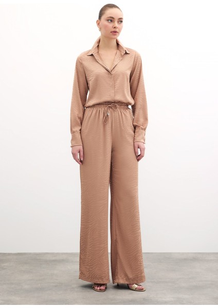 Zebra Desenli Salaş Pantolon - Camel fiyatları