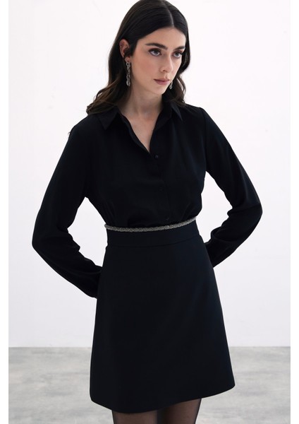 Bel Boncuklu Etek - Siyah indirimleri