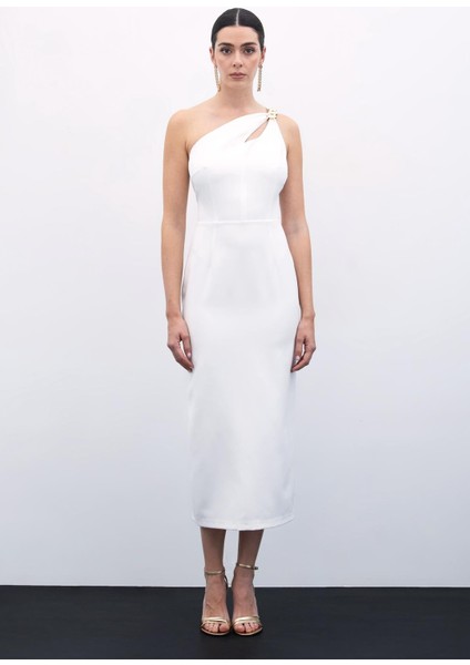 Aksesuar Detaylı Elbise - Ekru fiyatları