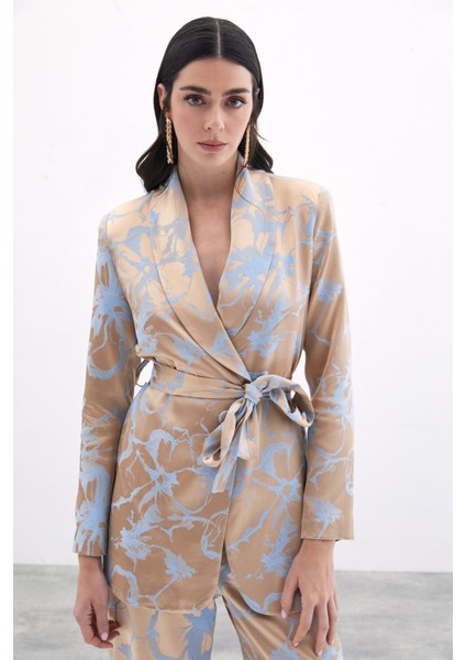 Renkli Uzun Ceket - Bebe Mavi modelleri