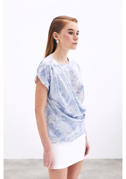 Aksesuar Detaylı Bluz - Mavi fiyatları