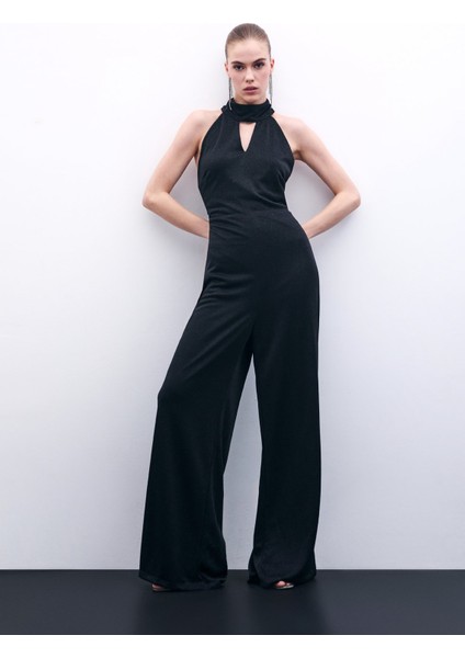 Kolsuz Parlak Tulum - Siyah fırsatları