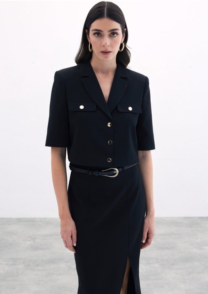 Kısa Kollu Ceket - Siyah fiyatları