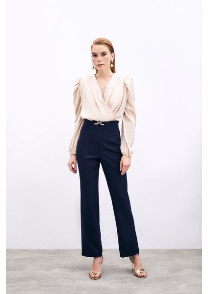 Aksesuar Detaylı Pantolon - Lacivert