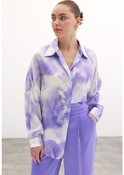 Salaş Uzun Gömlek - Lila fırsatları
