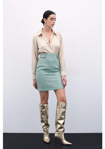 Mini Boy Tüvit Etek - Mint