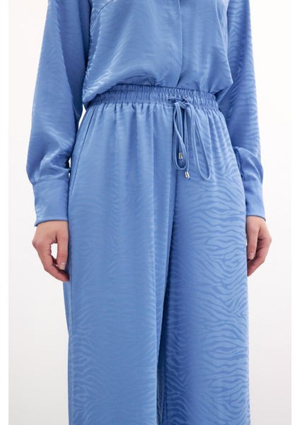 Zebra Desenli Salaş Pantolon - Indigo fırsatları