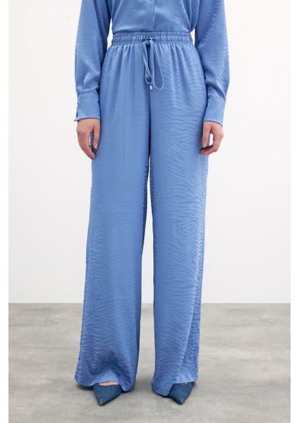 Zebra Desenli Salaş Pantolon - Indigo indirimleri