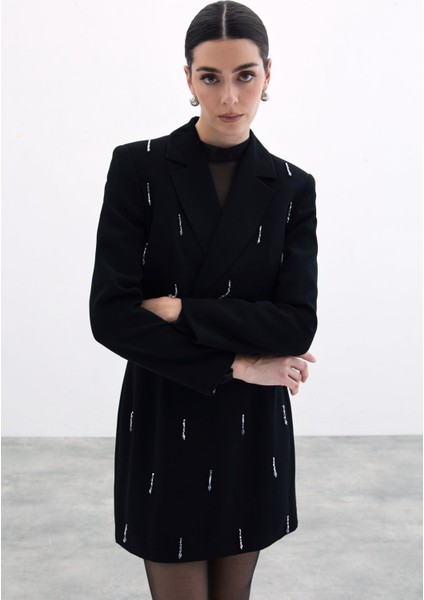 Taşlı Kısa Ceket - Siyah modelleri