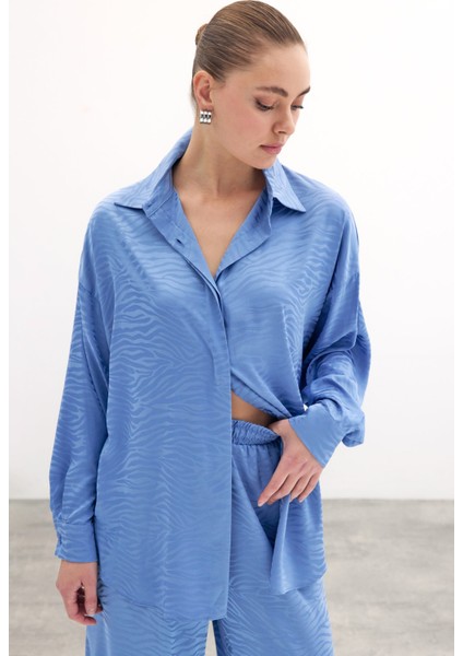 Zebra Desenli Salaş Gömlek - Indigo modelleri