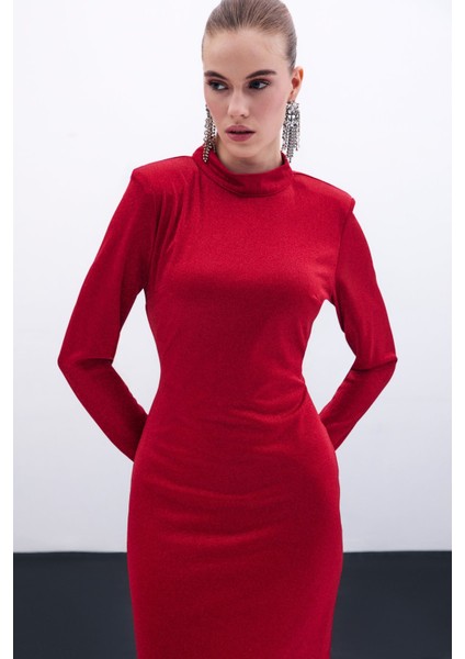 Parlak Kısa Elbise - Kırmızı indirimleri