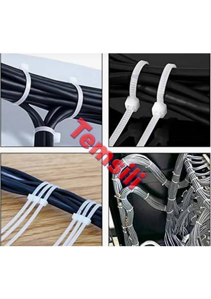 Plastik Cırt Kelepçe 3.6X300 mm (100 Adet) Beyaz modelleri
