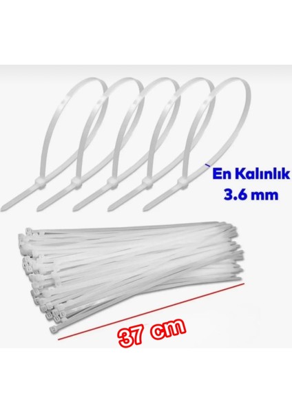 Plastik Cırt Kelepçe 3.6X370 mm (100 Adet) Beyaz fiyatları