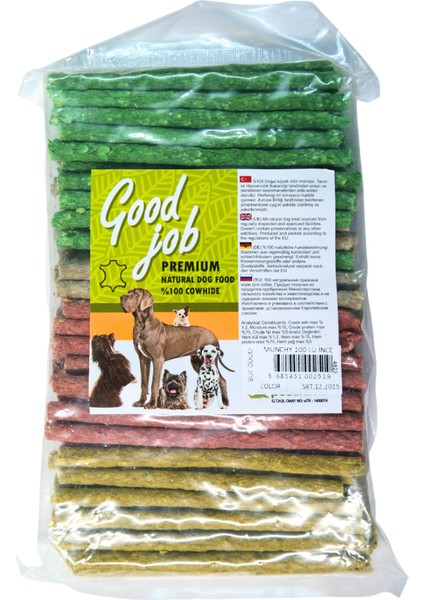 Doğal Sığır Derisi Köpek Ödül Maması, Munchy İnce, 100 Adet