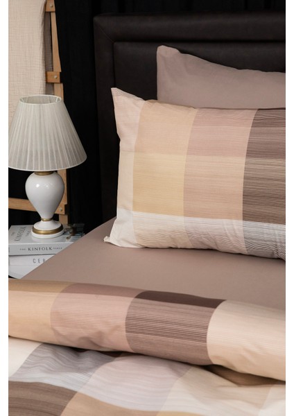 Nevora Premium %100 Pamuk Çift Kişilik Nevresim Takımı - Kahve