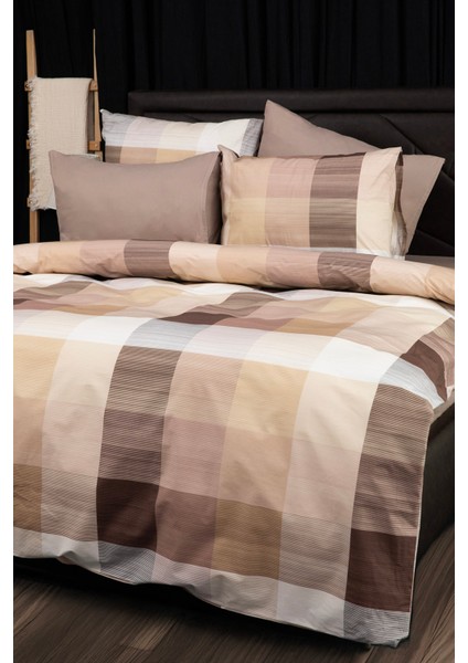 Nevora Premium %100 Pamuk Çift Kişilik Nevresim Takımı - Kahve