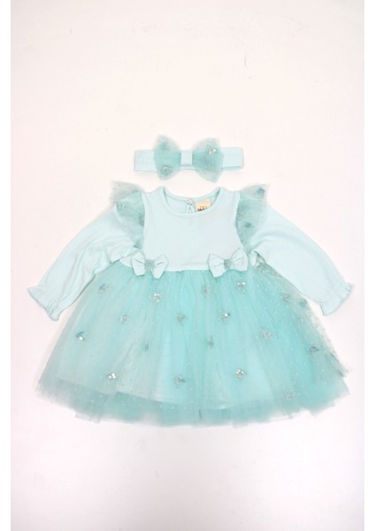 Fitilli Tüllü Bebek Elbise 0558