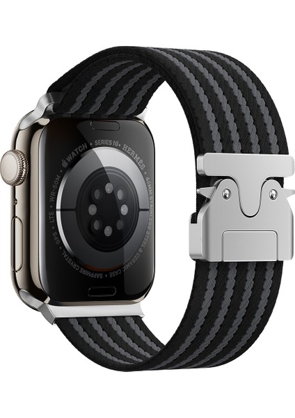 Apple Watch 10 46MM KRD-133 Naylon Kumaş Hasır Örgülü Kordon