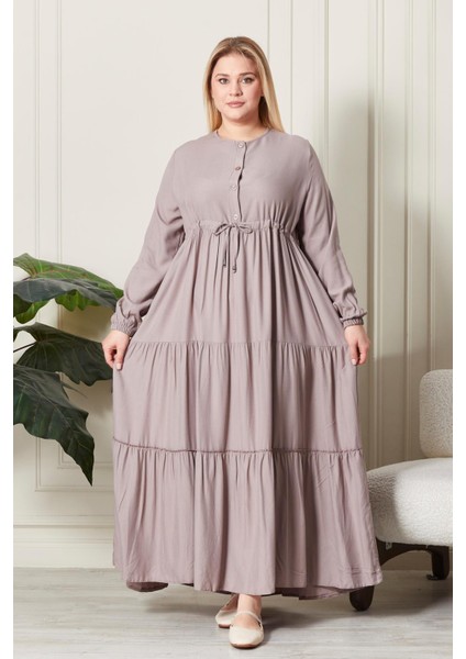 Kadın Büyük Beden Düğmeli Belmando Elbise indirimleri