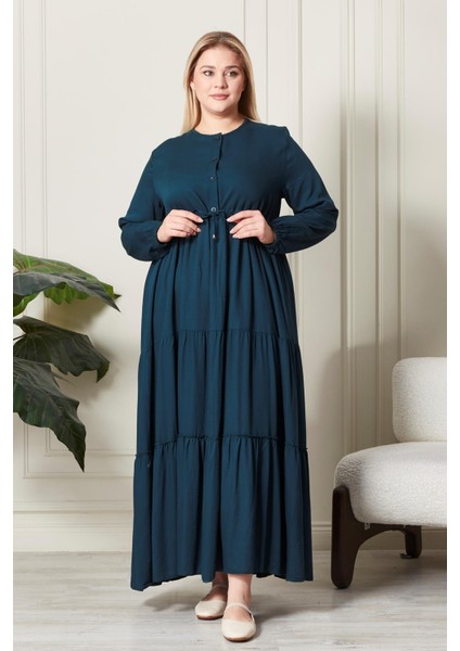 Kadın Büyük Beden Düğmeli Belmando Elbise indirimleri