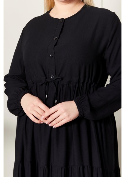 Kadın Büyük Beden Düğmeli Belmando Elbise modelleri