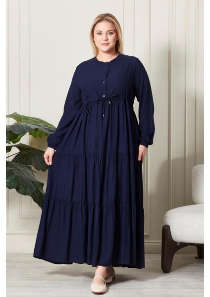 Kadın Büyük Beden Düğmeli Belmando Elbise indirimleri