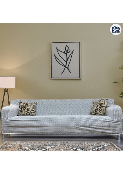 Yeni Tuğla Desen Koltuk Örtüsü Lastikli Kayma Yapmayan 3 Kişilik Çekyat Kanepe Kılıfı 1 Adet