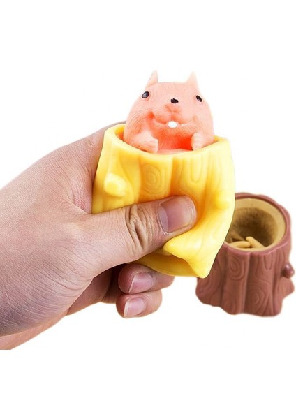 Hengshan 2 Adet Bardak Çocuk Oyuncakları Dekompresyon Ağaç Kütüki Kauçuk Fidget Oyuncakları Sincap Oyuncakları F (Yurt Dışından)