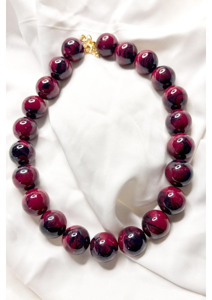 Büyük Boncuklu Kadın Kolye - 20MM Boncuklu fırsatları