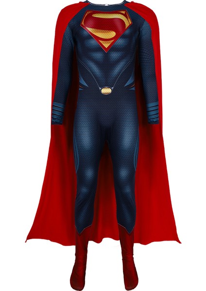 Cadılar Bayramı Kostüm Superman Çelik Adam Tulum Cosplay Kostüm Tayt (Yurt Dışından)