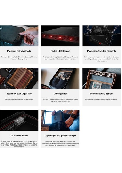 Vaultek Lifepod 2.0 Seyahat Humidoru Siyah 9's modelleri