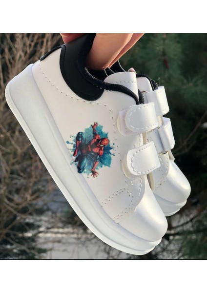 Erkek Çocuk Spor Ayakkabı Spiderman(Örümcek Adam) Basklı Rahat Hafif Esnek Çocuk Sneaker