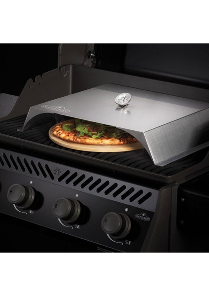 Termometreli Pizza Kapağı Paslanmaz Çelik