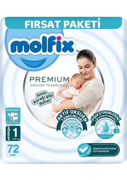 Premium Bebek Bezi Beden:1 (2-5kg) Yeni Doğan 216 Ad Aylık Ultra Fırsat Pk+ 6 Ad Islak Mendil fiyatları