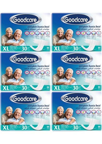 Hasta Bezi Yetişkin Bel Bantlı Tekstil Yüzey XL Ekstra Büyük 180 Adet 6x30