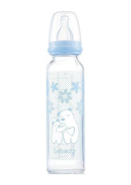 Isıya Direnç/dayanıklı Cam Biberon 250ML (KOD:41302) - Mavi