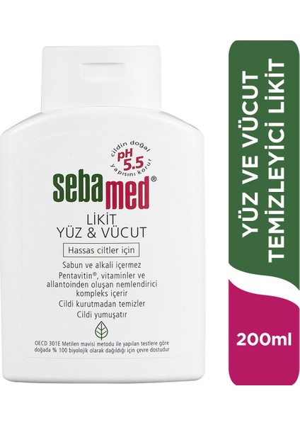 Yüz ve Vücut Temizleyici Likit 200ML (2 Li Set) modelleri