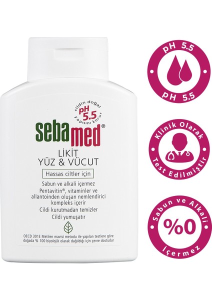 Yüz ve Vücut Temizleyici Likit 200ML (2 Li Set) fırsatları