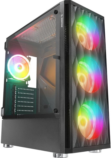 X-Horse 850W 80+ 4*12CM Argb Fan+Kontrolcü Manyetik Temperli Camlı Mid-T Gaming Oyuncu Kasası