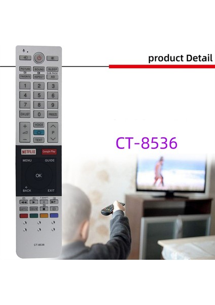 Netflix Google Play Anahtarı ile Toshiba Tv Için Yedek Uzaktan Kumanda CT-8536 49U7750 55U775075U7750 Sessiz (Yurt Dışından)