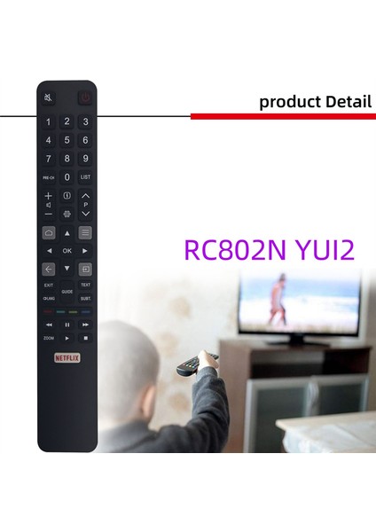 RC802N Yuı2 Uzaktan Kumanda Tcl Tv 32S6000S 40S6000FS 55UC6406 65UC6596 55US6106 43US6016 55X9006 U65X9006 (Yurt Dışından)